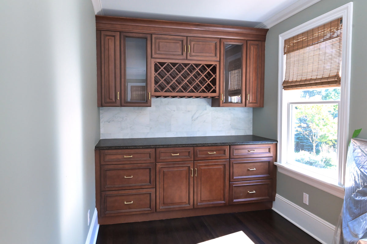 Fabuwood Natural Solid Wood Dry Bar Wall