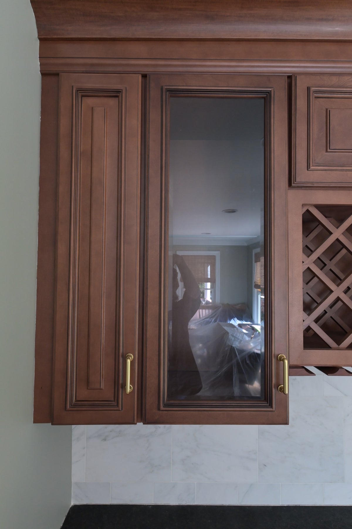 Fabuwood Natural Solid Wood Dry Bar Wall