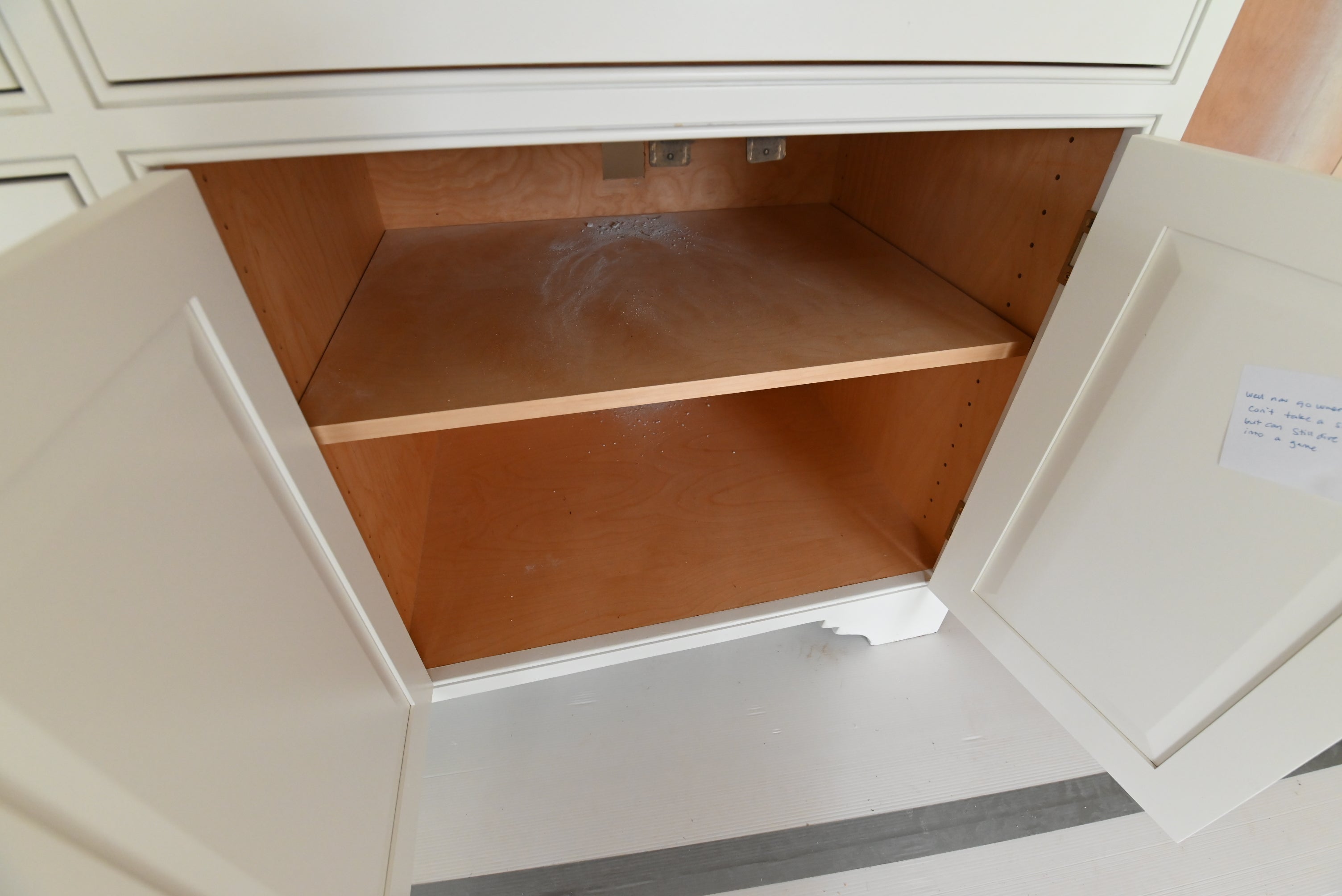 Prevo Transitional White Complete Kitchen Cabinets with Brown Wooden Island