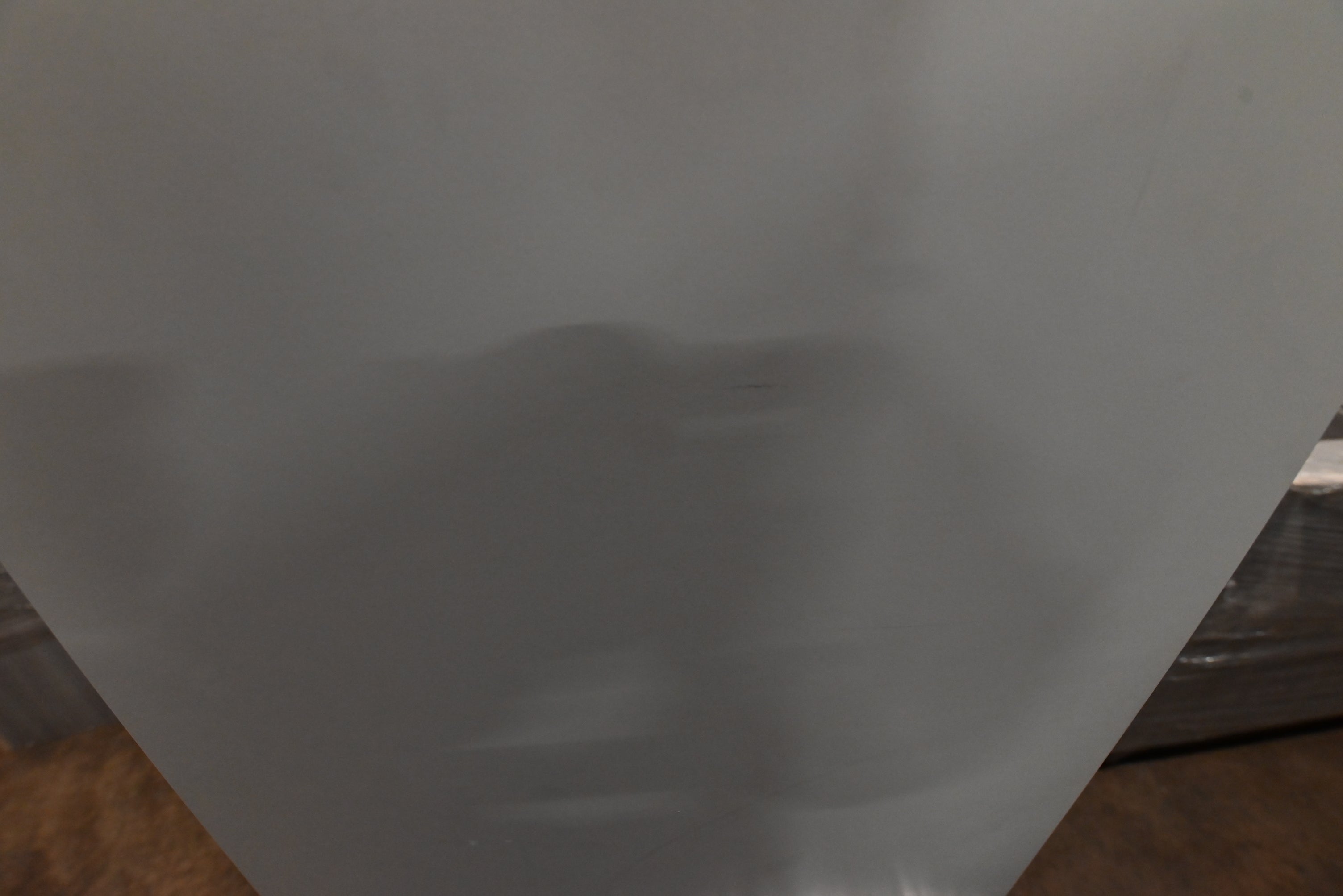 "The Strata" Modern White Textured Wood Kitchen with Island and Quartz Countertops