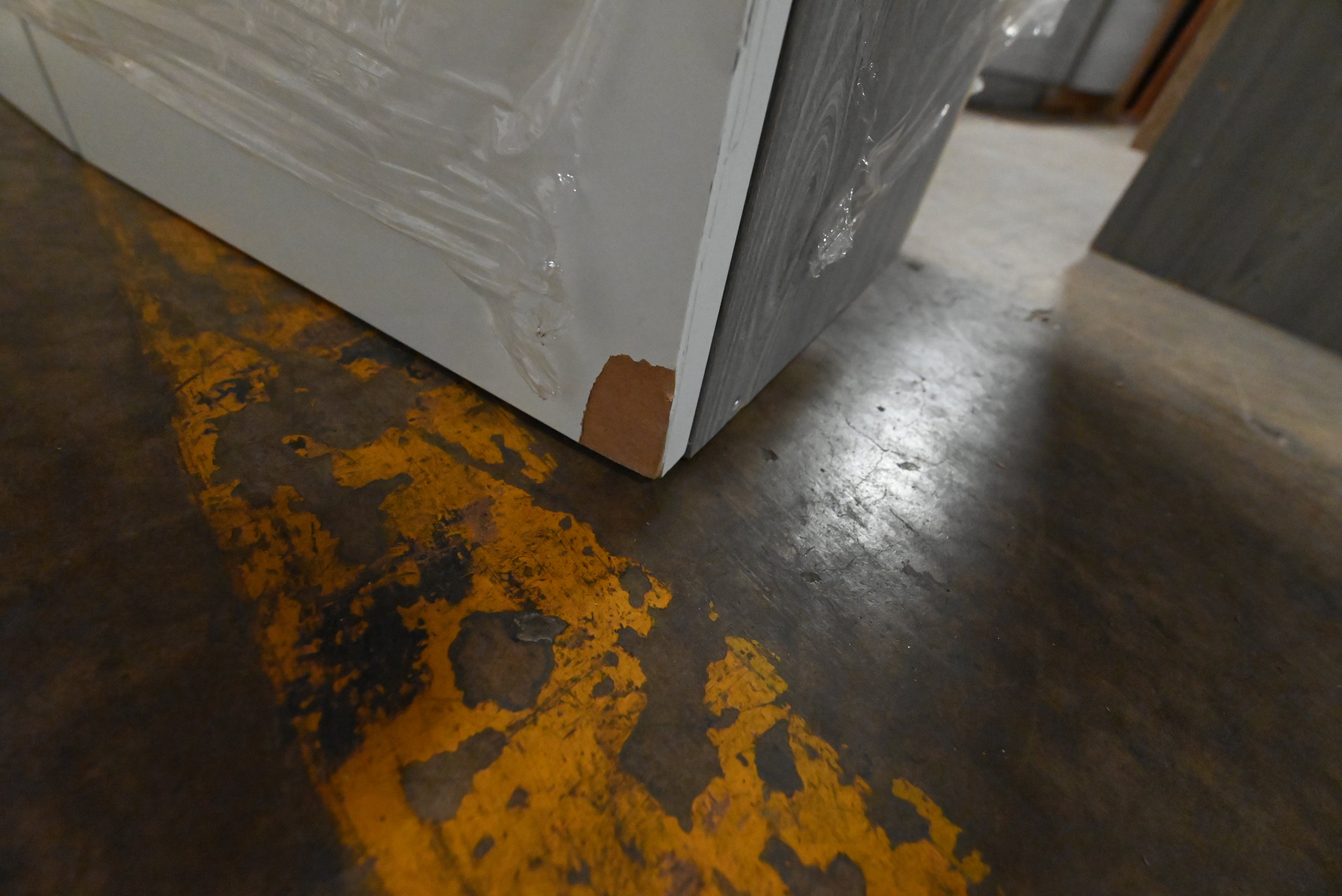 "The Strata" Modern White Textured Wood Kitchen with Island and Quartz Countertops