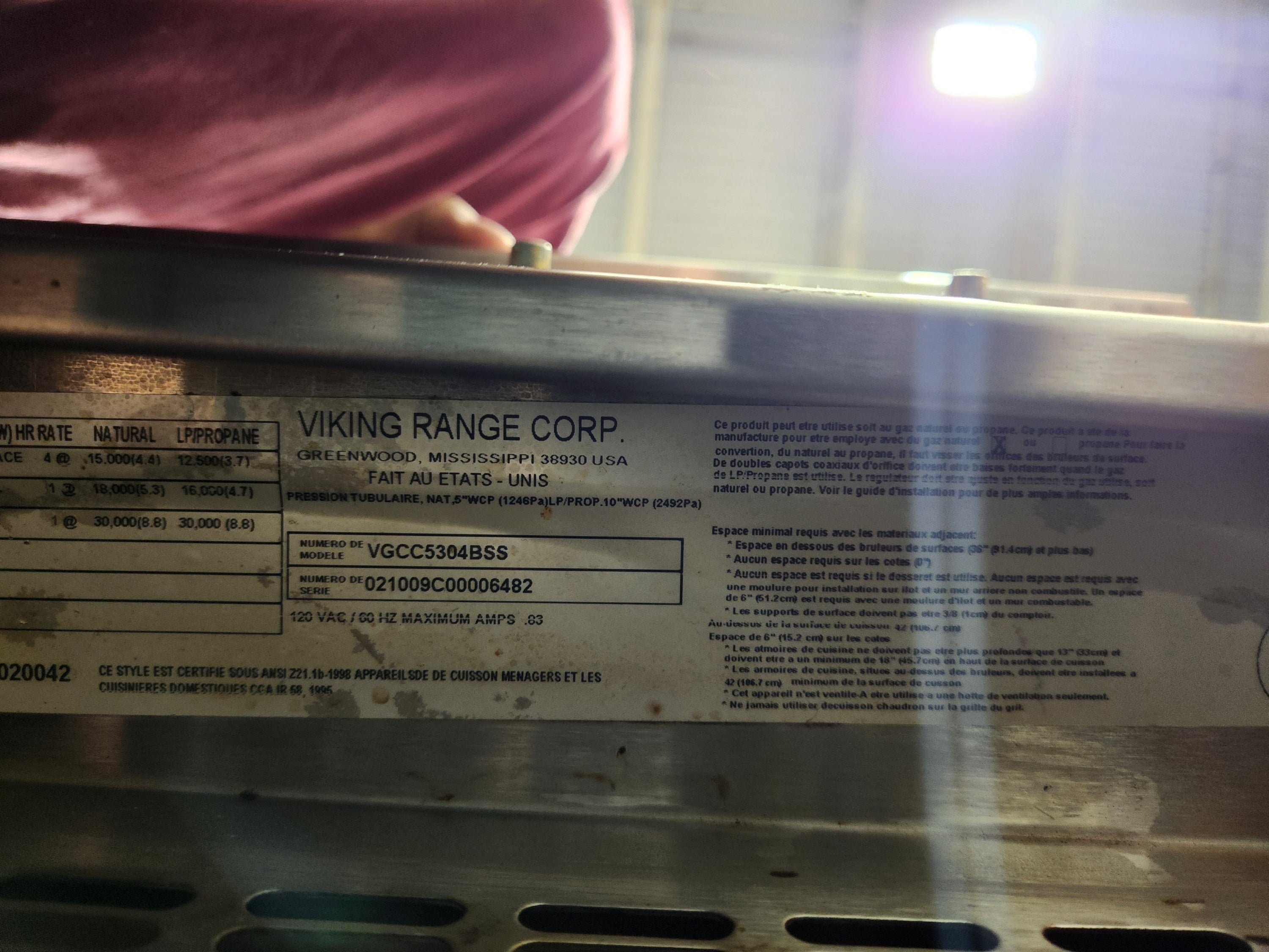 Viking VGCC5304BSS 30" Stainless Steel Gas Range