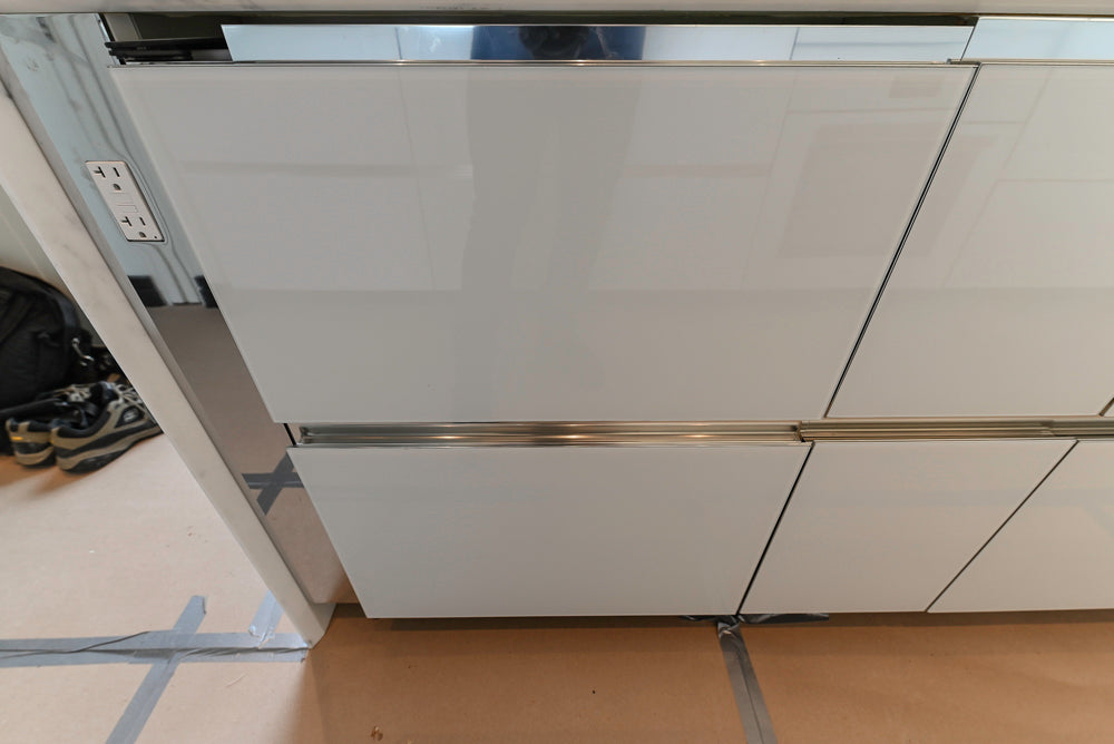 Modern Marble White Kitchen with Island