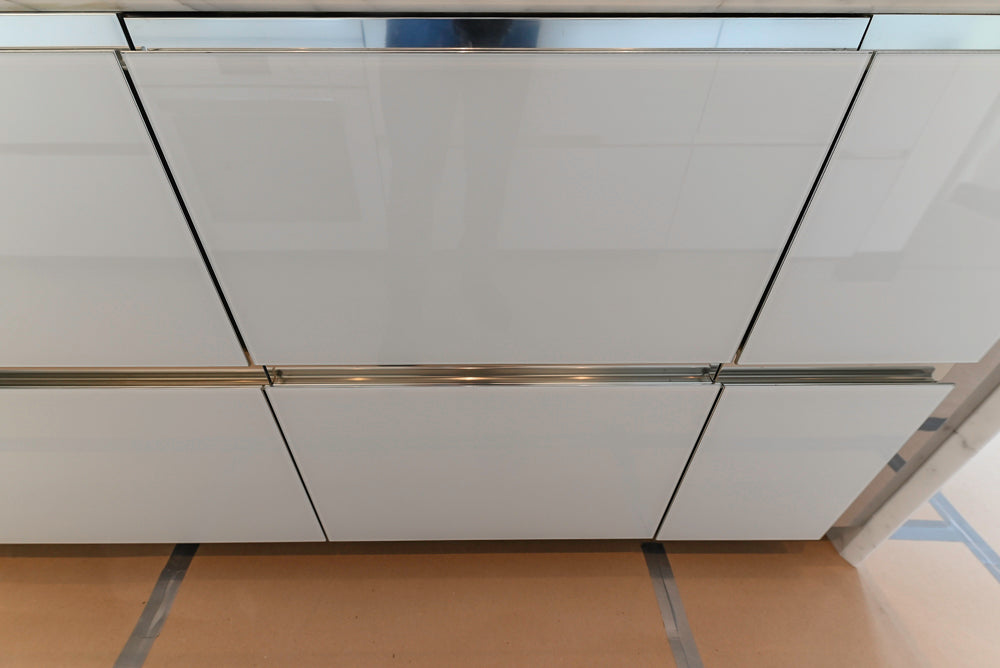 Modern Marble White Kitchen with Island
