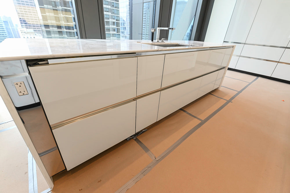 Modern Marble White Kitchen with Island
