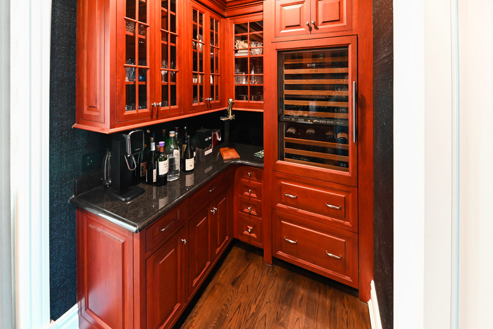 "Bordeaux Reserve" Traditional Butler’s Pantry with Sub-Zero Tall Wine Cooler