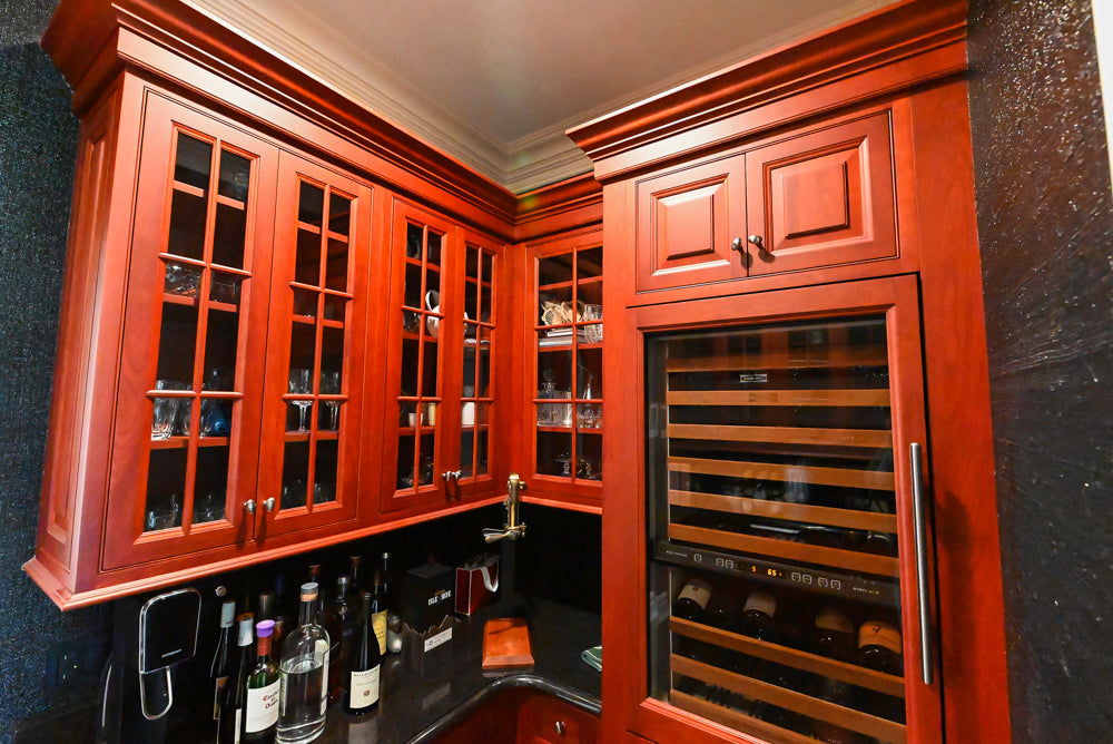 "Bordeaux Reserve" Traditional Butler’s Pantry with Sub-Zero Tall Wine Cooler