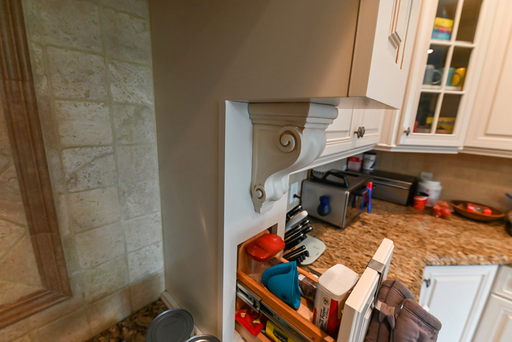 Oh My Omega: Traditional White Kitchen with Pantry, Desk Area & Appliances