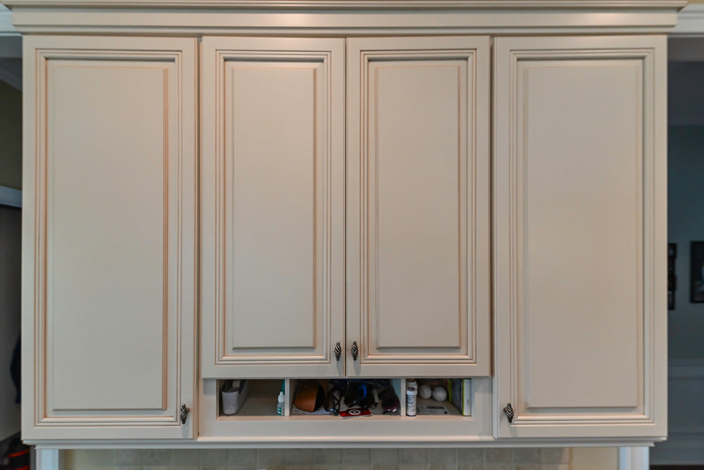 Oh My Omega: Traditional White Kitchen with Pantry, Desk Area & Appliances