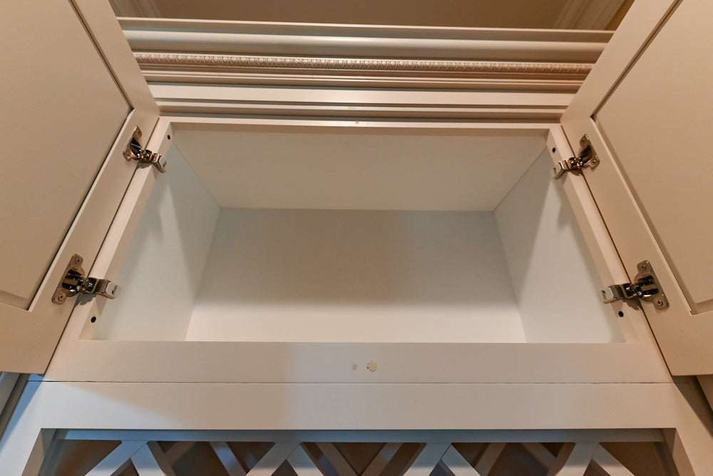 Oh My Omega: Traditional White Kitchen with Pantry, Desk Area & Appliances