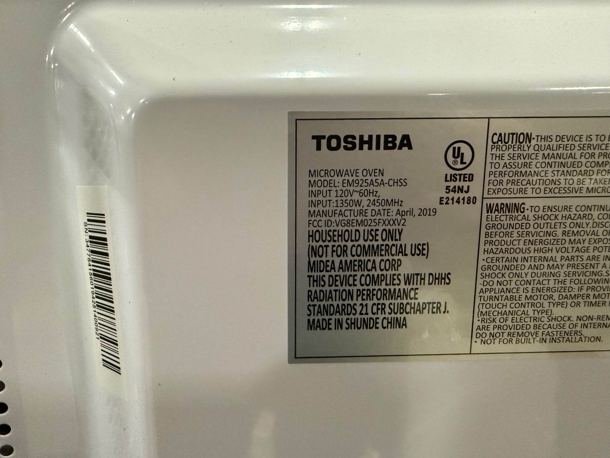 Toshiba EM925A5A-CHSS 19" Stainless Steel Countertop Microwave