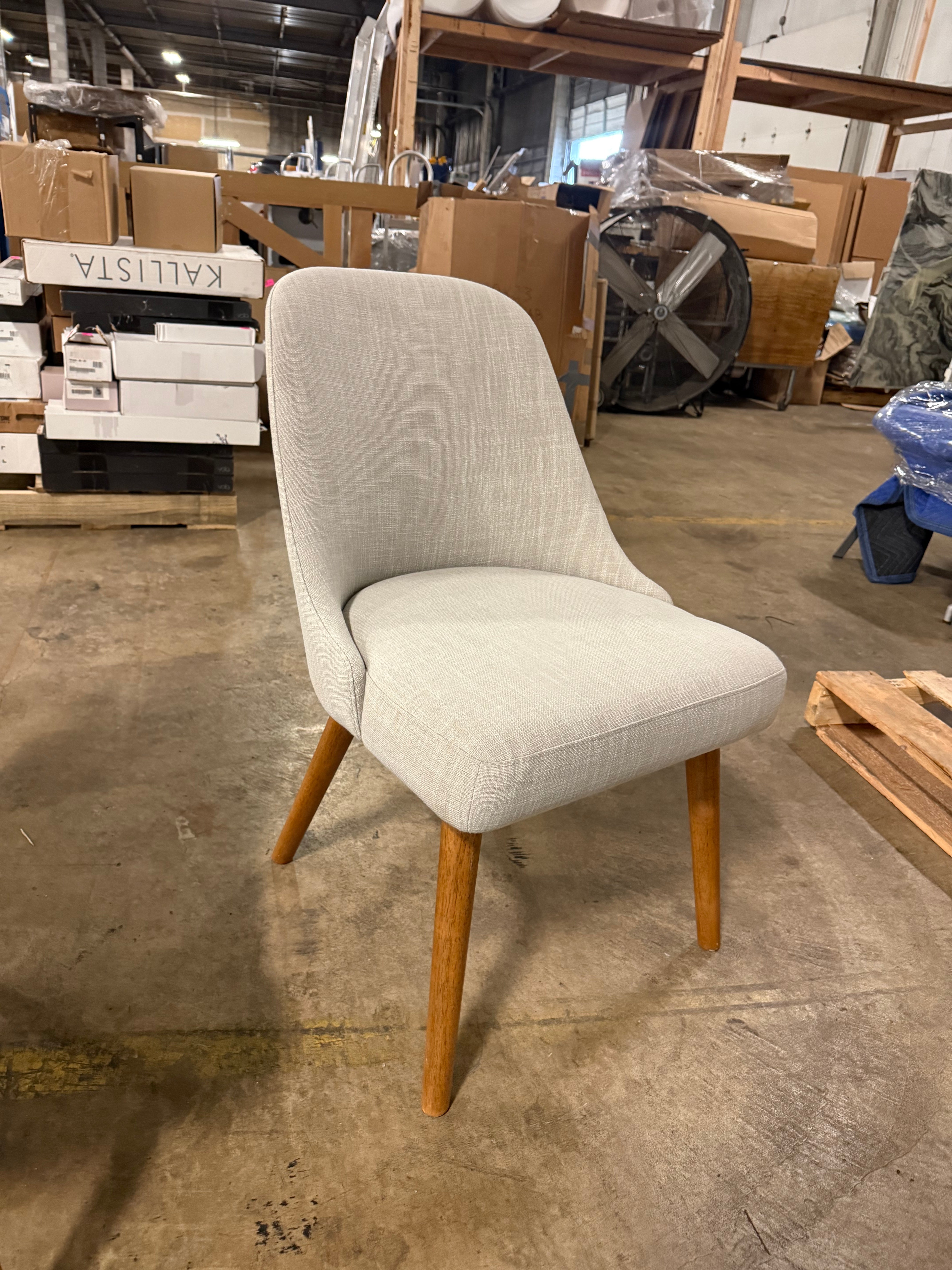 Bulthaup Farmhouse Modern Fabric Chair with Wooden Legs