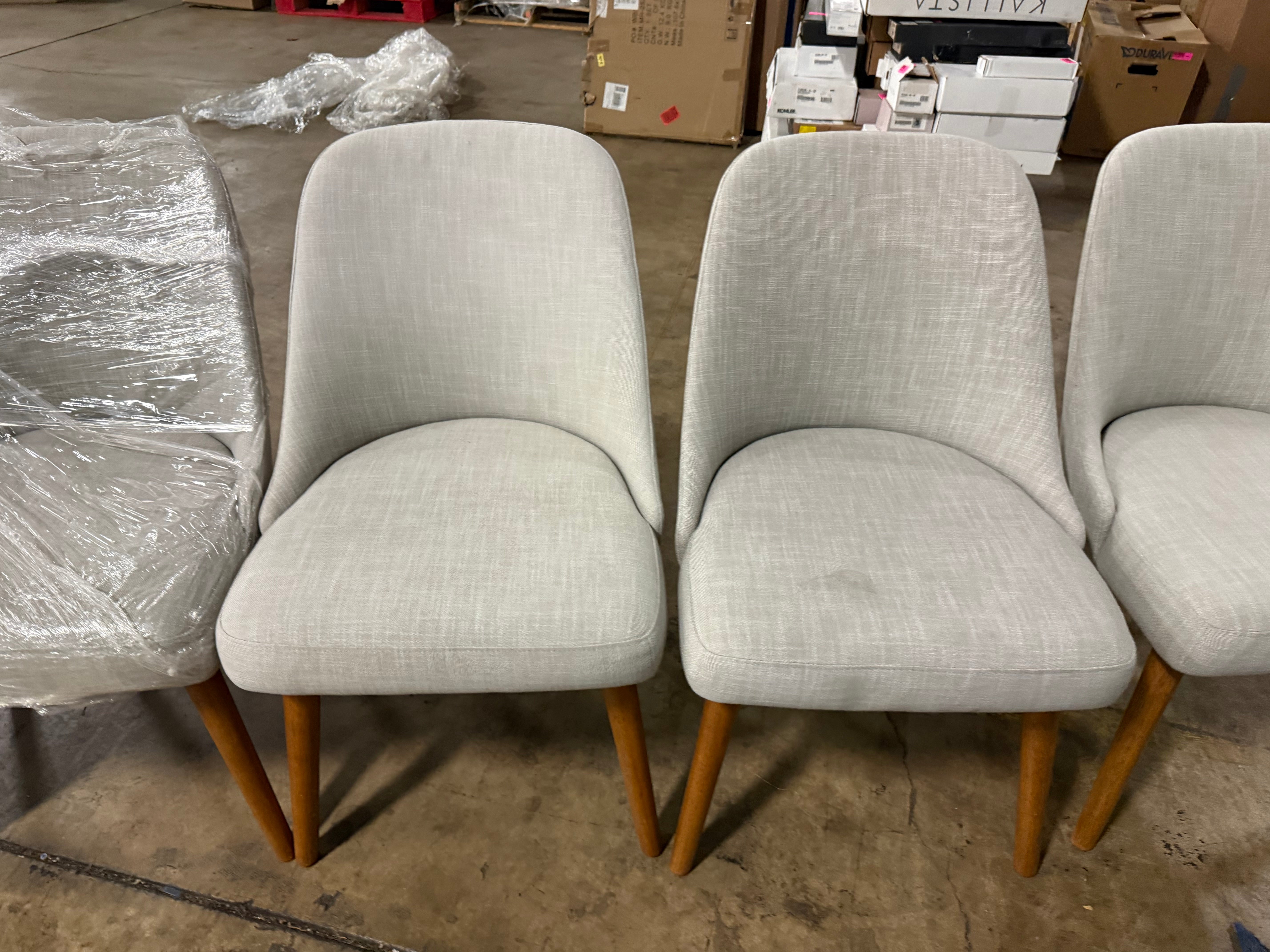 Bulthaup Farmhouse Modern Fabric Chair with Wooden Legs