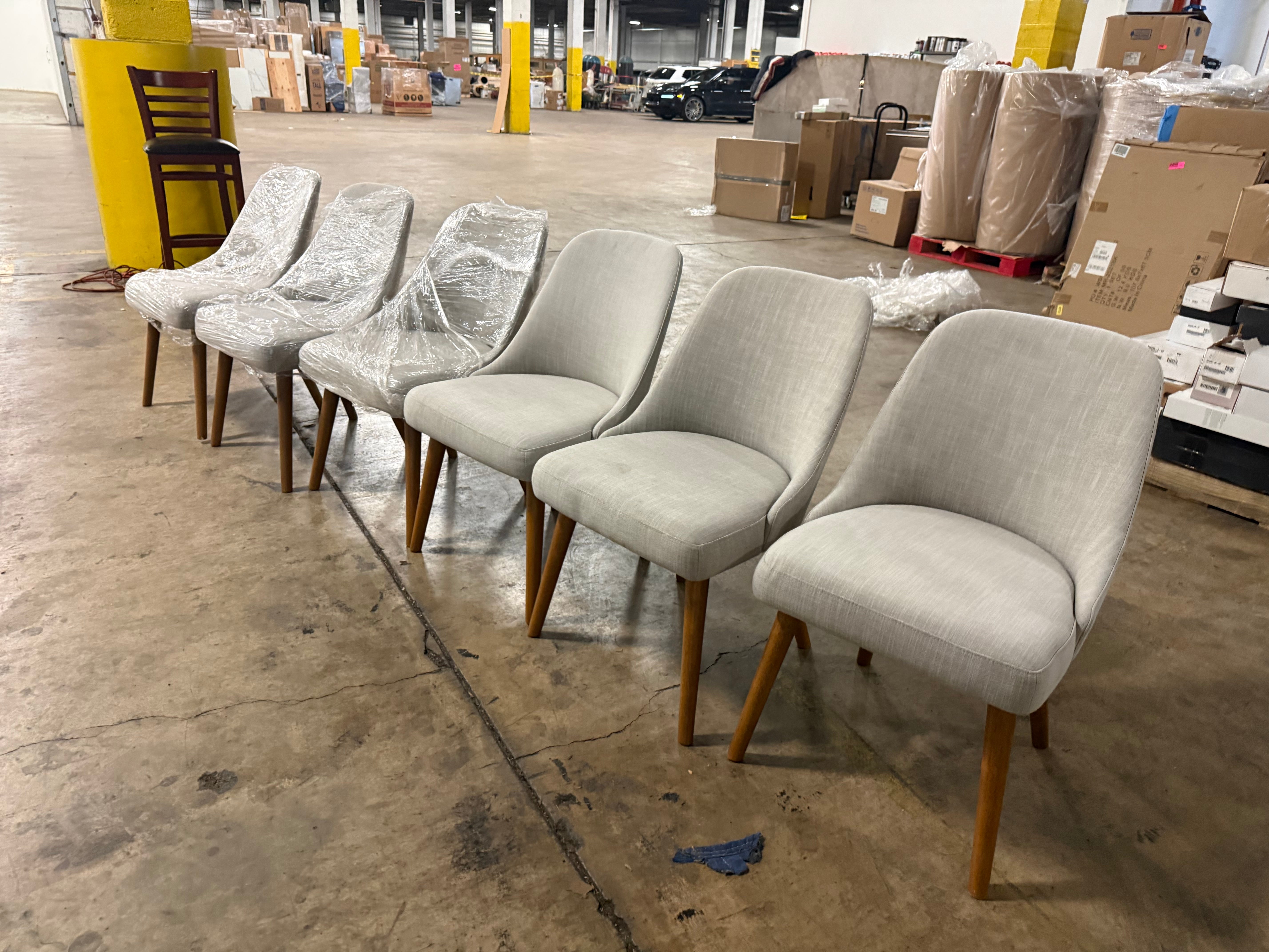Bulthaup Farmhouse Modern Fabric Chair with Wooden Legs
