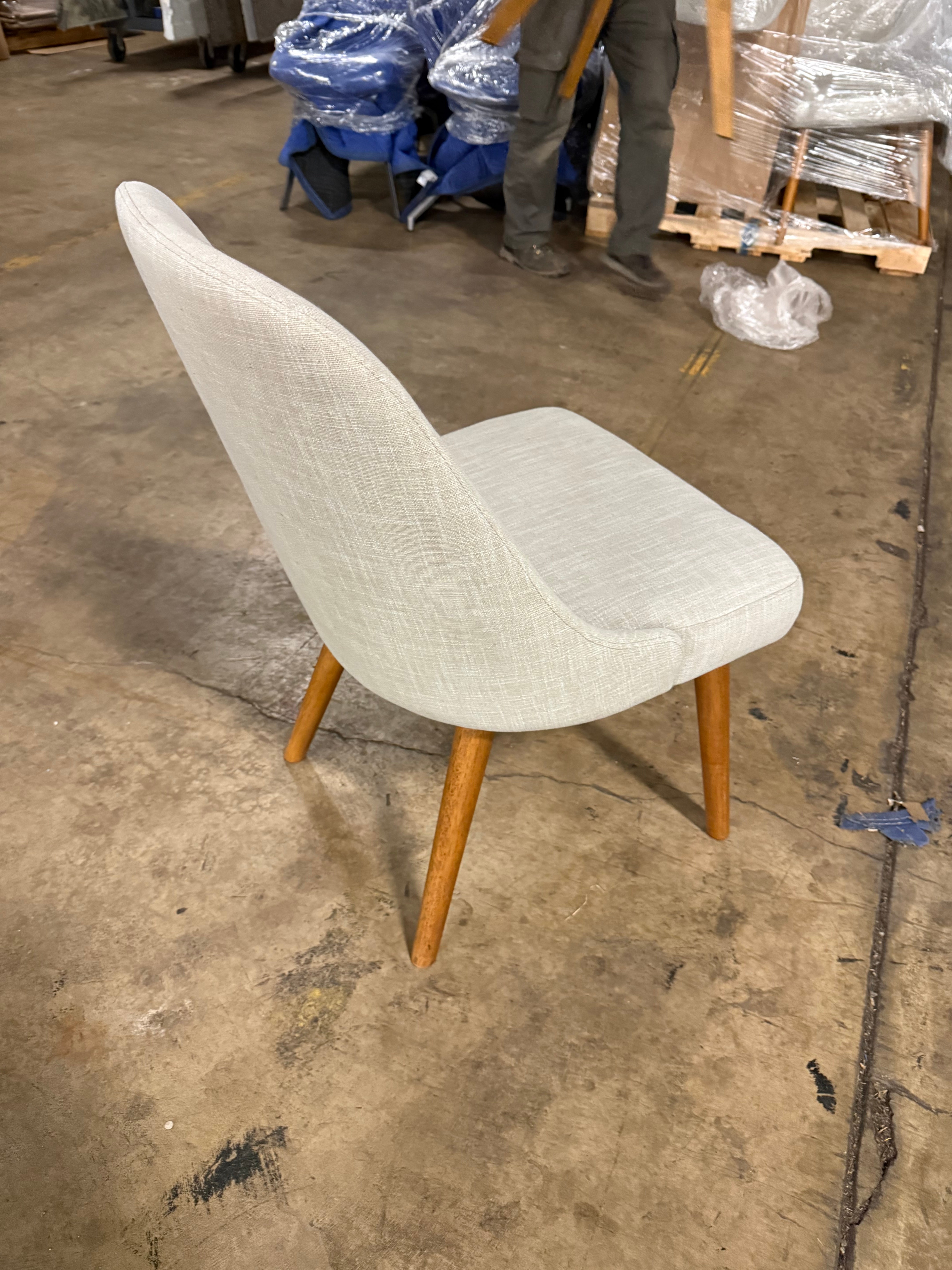 Bulthaup Farmhouse Modern Fabric Chair with Wooden Legs