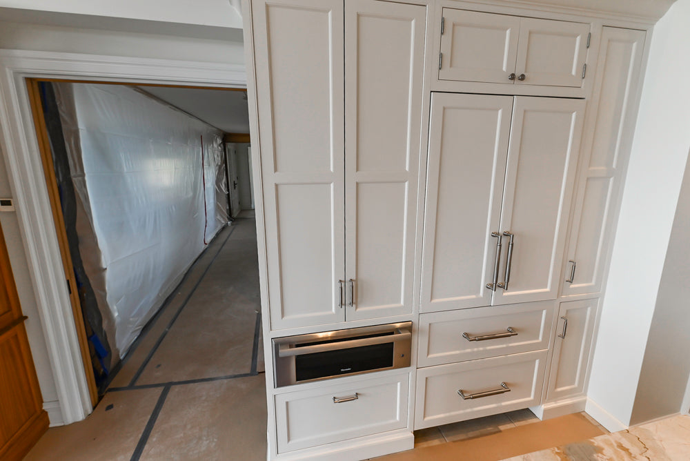 Traditional All-White Quartz Kitchen with Island