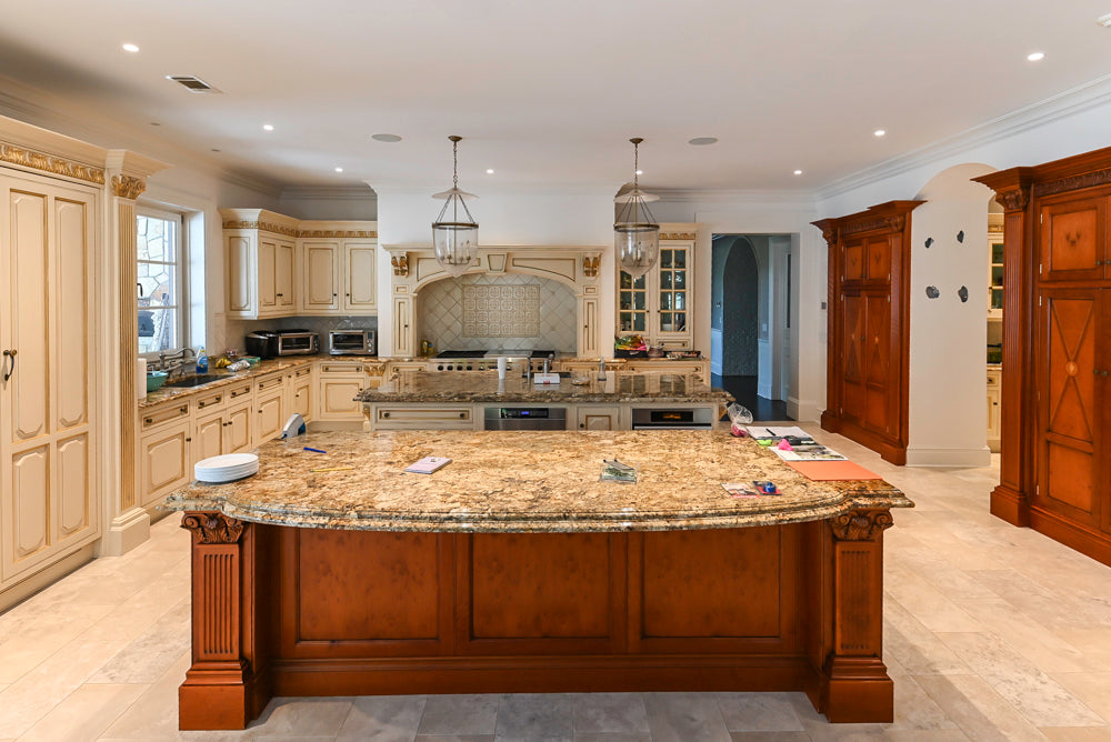 Clive Christian Regency traditional cream kitchen package with hand painted cabinetry and double islands