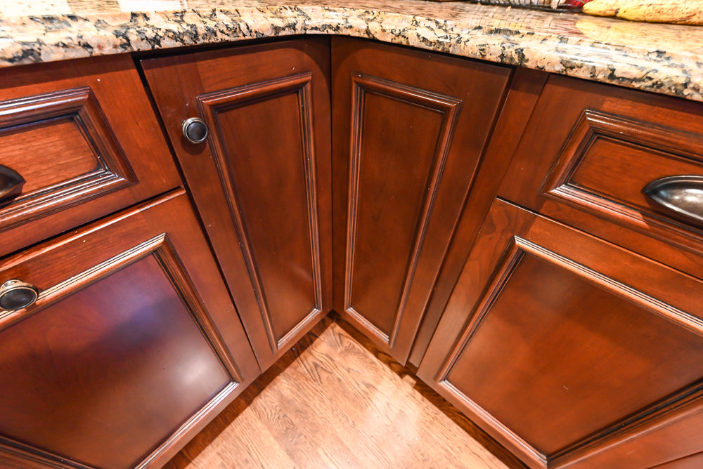 Unique Ultracraft: Traditional Dark Wooden Kitchen with Island & Appliances