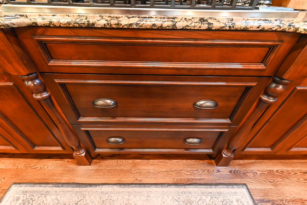Unique Ultracraft: Traditional Dark Wooden Kitchen with Island & Appliances