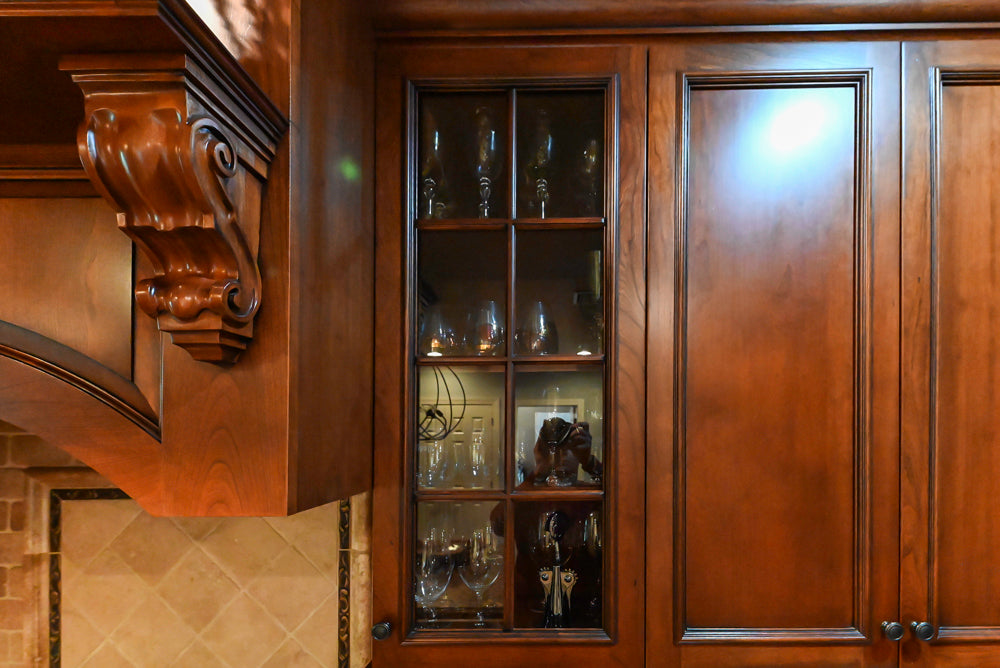 Unique Ultracraft: Traditional Dark Wooden Kitchen with Island & Appliances