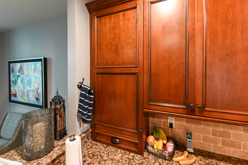 Unique Ultracraft: Traditional Dark Wooden Kitchen with Island & Appliances