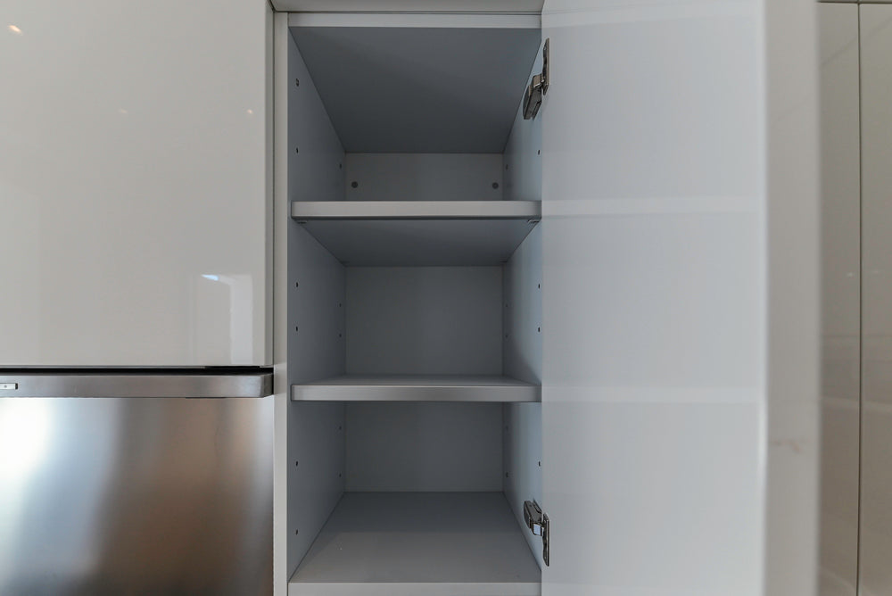 Aran Cucine Modern Glossy White Kitchen with Island, Marble Countertops & Miele Appliances