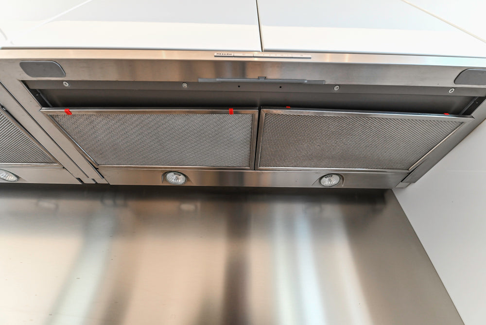 Aran Cucine Modern Glossy White Kitchen with Island, Marble Countertops & Miele Appliances