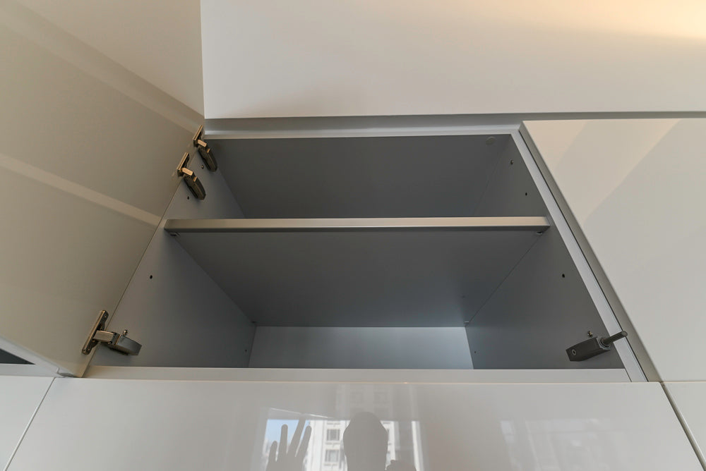 Aran Cucine Modern Glossy White Kitchen with Island, Marble Countertops & Miele Appliances