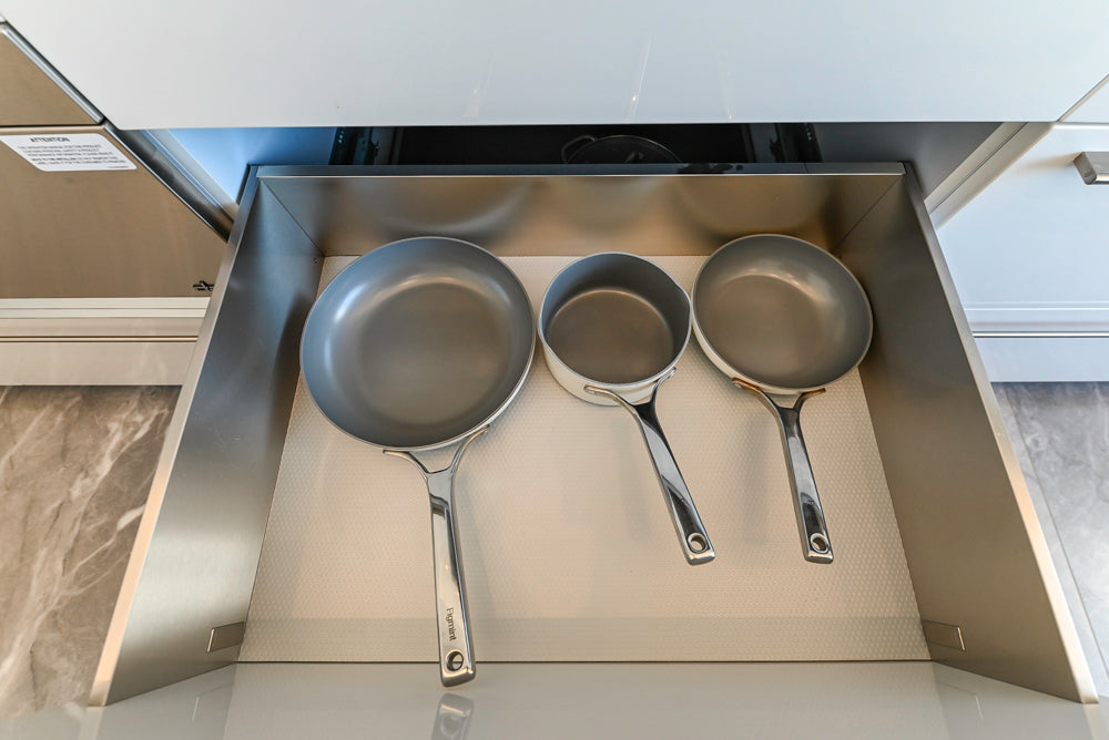 Aran Cucine Modern Glossy White Kitchen with Island, Marble Countertops & Miele Appliances