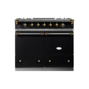 Lacanche Cluny LG1052GE 39 3/8" Black Dual Fuel Range with Brass Gold Accent Hardware