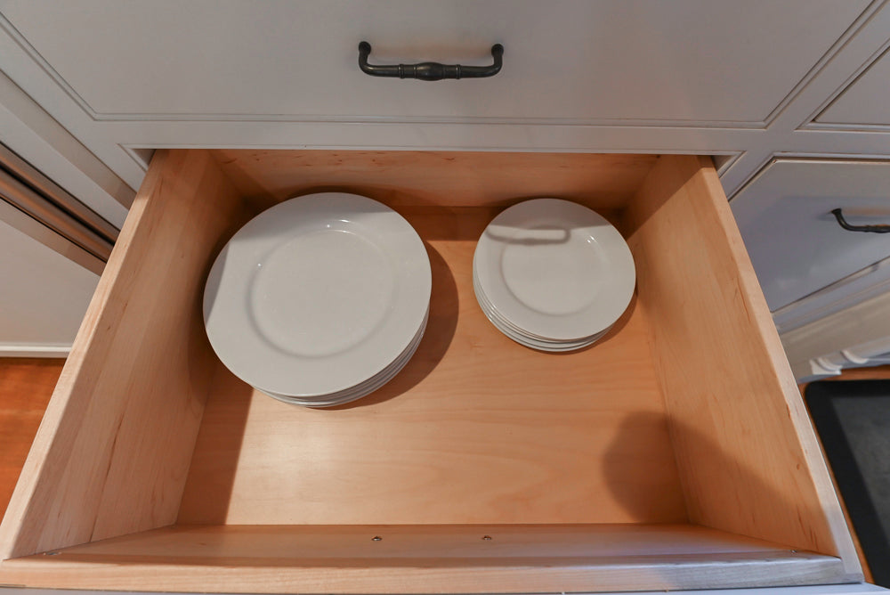 Traditional Large White Kitchen with Island, Desk Area & Appliances