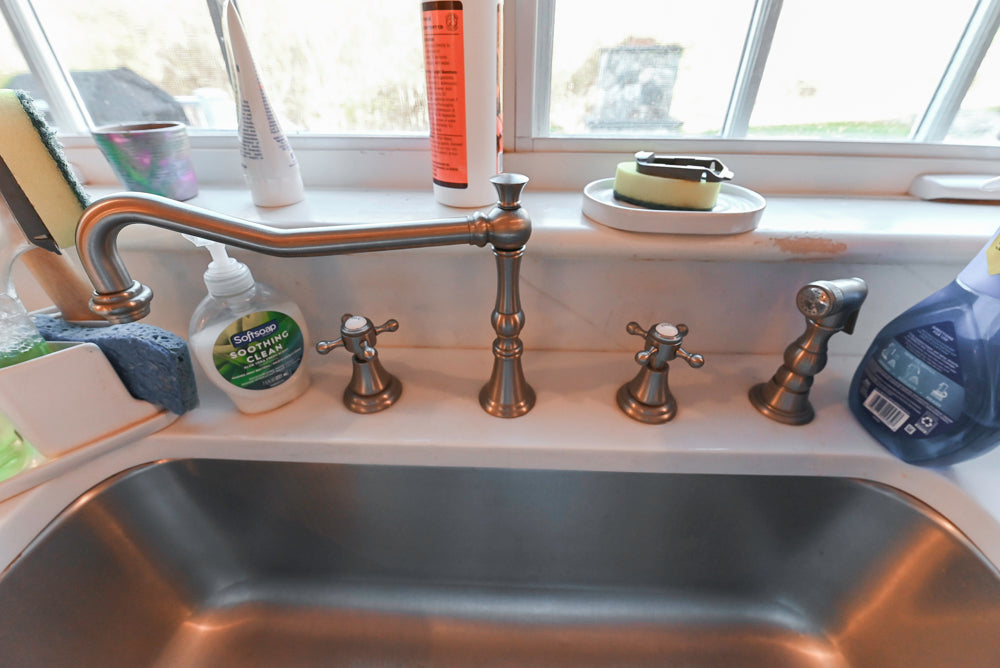 Traditional Large White Kitchen with Island, Desk Area & Appliances