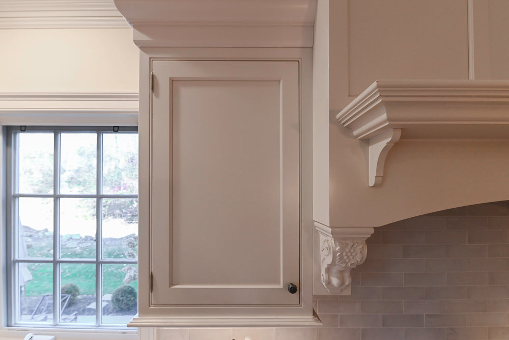 Traditional Large White Kitchen with Island, Desk Area & Appliances