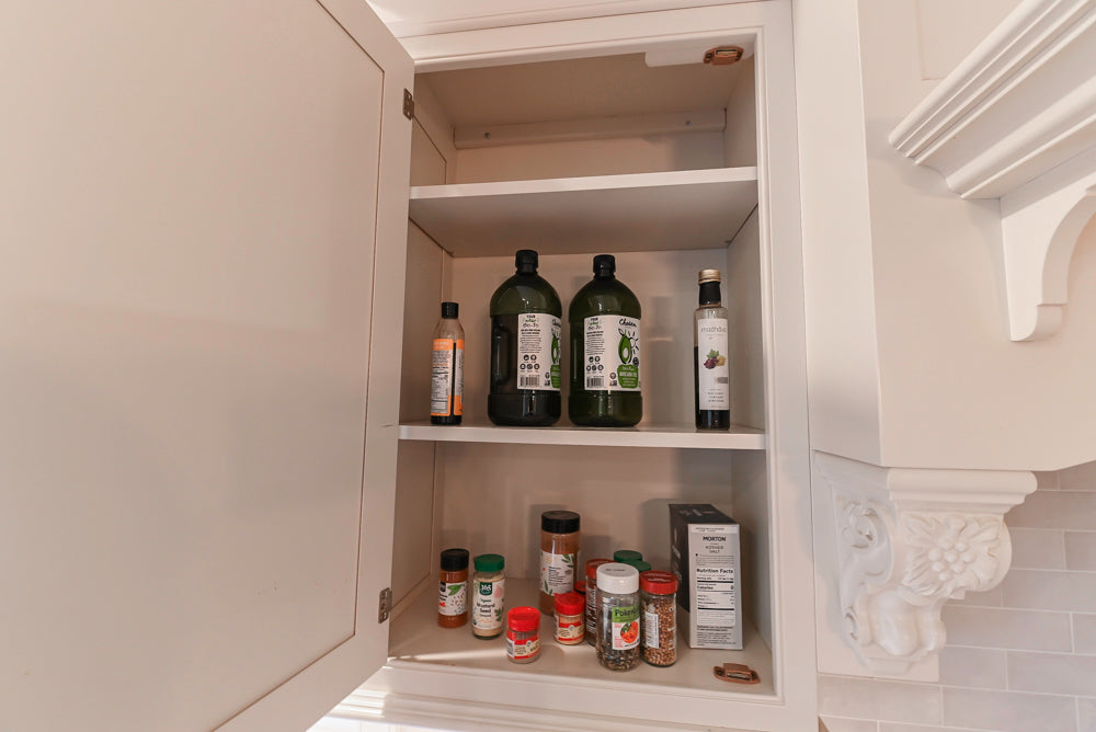 Traditional Large White Kitchen with Island, Desk Area & Appliances