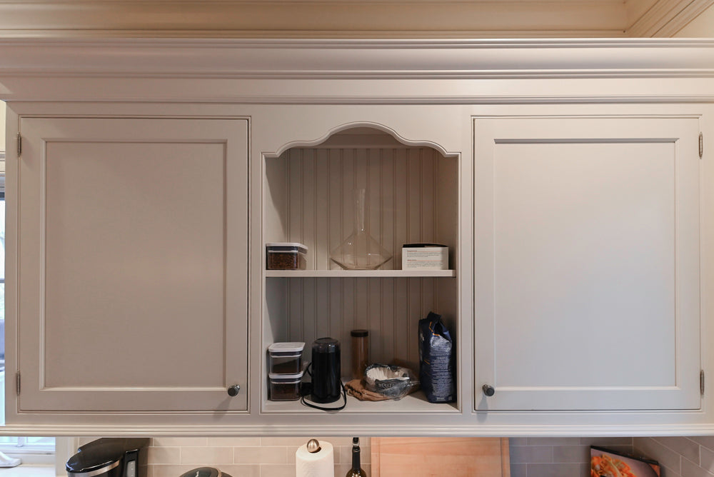 Traditional Large White Kitchen with Island, Desk Area & Appliances