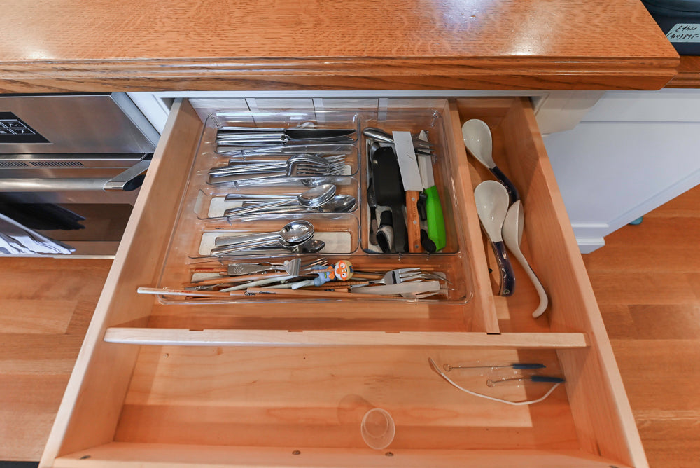 Traditional Large White Kitchen with Island, Desk Area & Appliances
