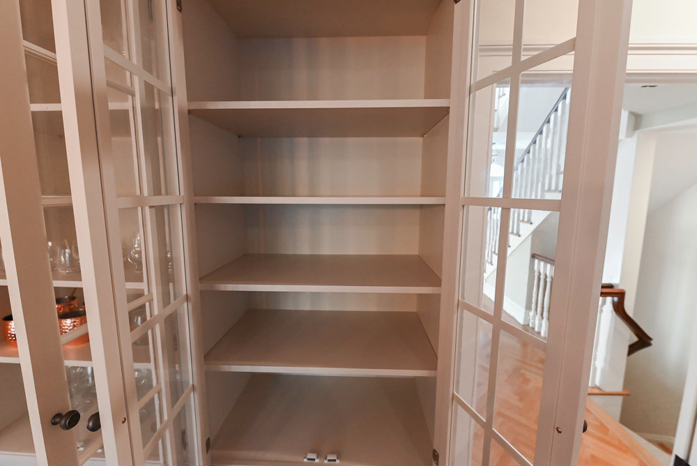 Traditional Large White Kitchen with Island, Desk Area & Appliances