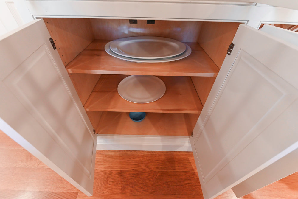Traditional Large White Kitchen with Island, Desk Area & Appliances