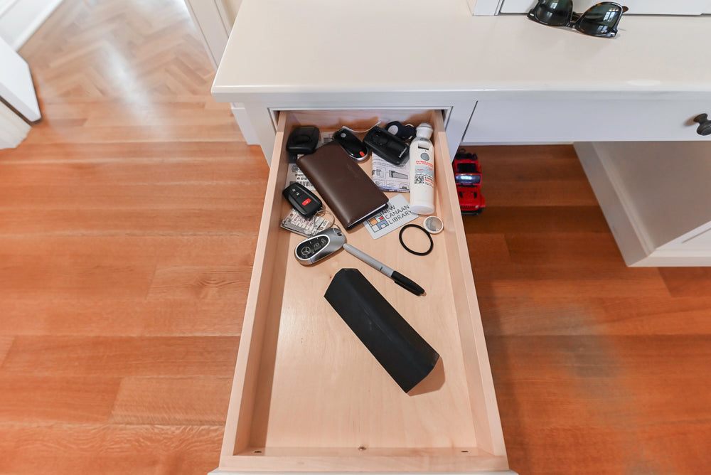 Traditional Large White Kitchen with Island, Desk Area & Appliances
