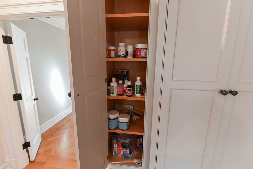 Traditional Large White Kitchen with Island, Desk Area & Appliances