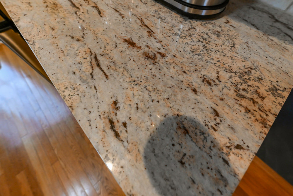Traditional Light Brown Kitchen with Island, Appliances & Breakfast Area