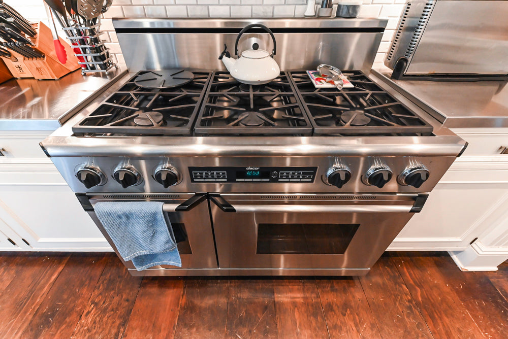 Craft-Maid Custom Cabinetry Traditional White Kitchen with Grey Island and Appliances