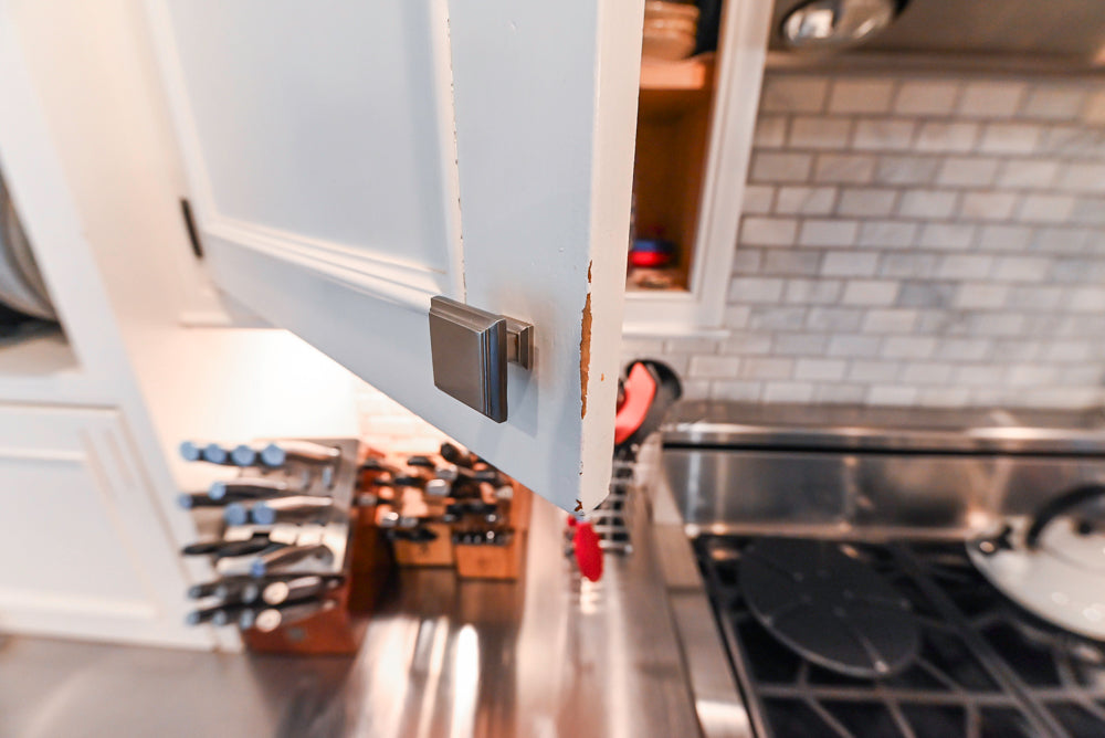 Craft-Maid Custom Cabinetry Traditional White Kitchen with Grey Island and Appliances