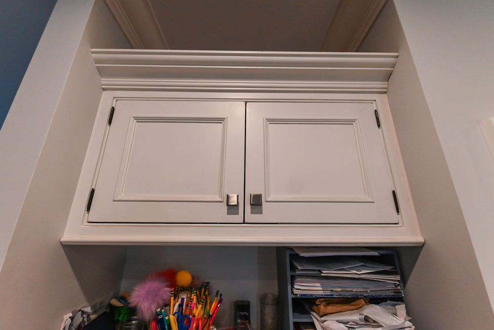 Craft-Maid Custom Cabinetry Traditional White Kitchen with Grey Island and Appliances