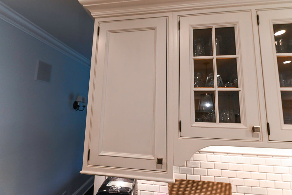 Craft-Maid Custom Cabinetry Traditional White Kitchen with Grey Island and Appliances