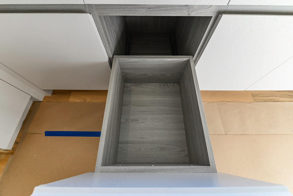 Large White Modern Kitchen with Island and Quartz Countertops