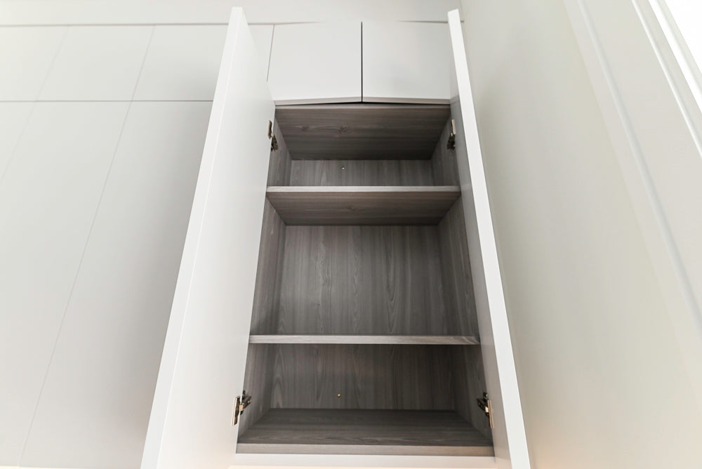 Modern White Butler's Pantry with Sink and Quartz Countertops