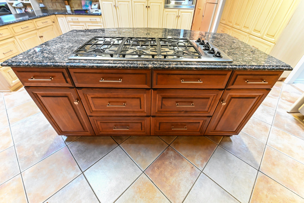 Millbrook Custom Traditional Cream Kitchen with Island, Granite Countertops & Appliances