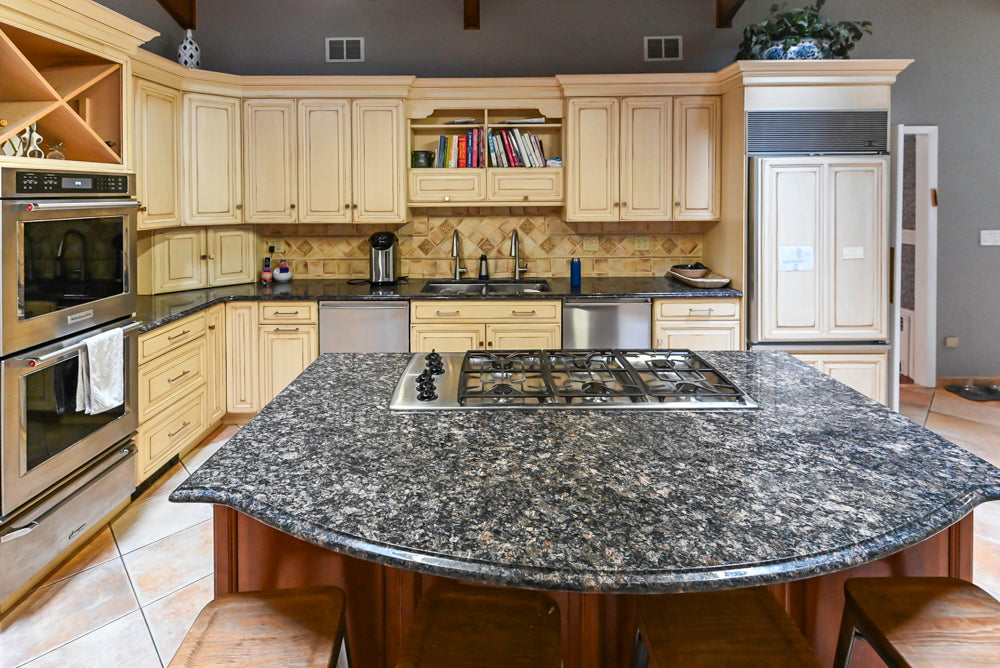 Millbrook Custom Traditional Cream Kitchen with Island, Granite Countertops & Appliances