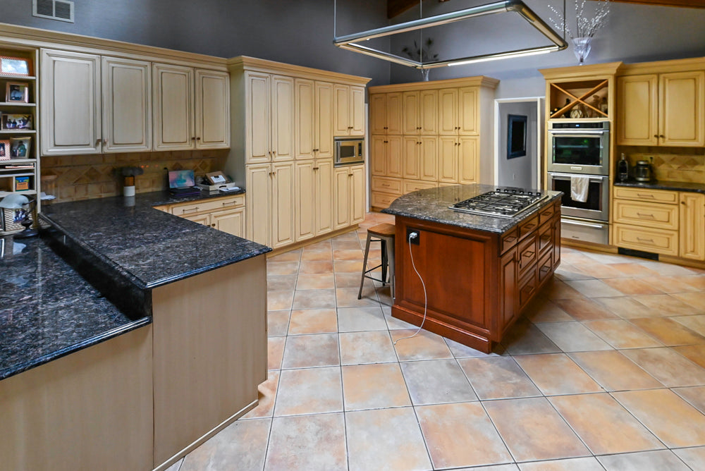 Millbrook Custom Traditional Cream Kitchen with Island, Granite Countertops & Appliances
